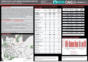 COVID-19 Situation Overview, Joint Market Monitoring Initiative, Yemen - August 2020