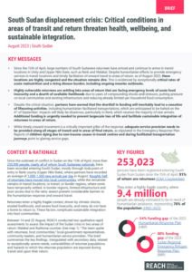South Sudan displacement crisis: Critical conditions in areas of transit and return threaten health, wellbeing, and sustainable integration.