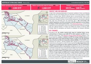 Daily Wages in Northeast Syria, February 2020