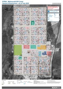 Mahmoudli Camp Infrastrucutre Map A0, Northeast Syria  - July 2020
