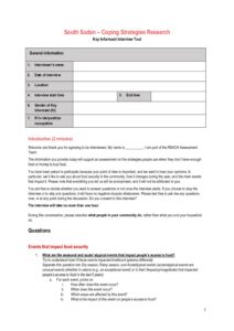 REACH South Sudan - Key Informant Interview (KII) Questionnaire - Coping strategies during periods of food insecurity