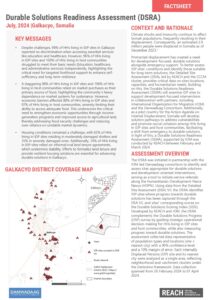 REACH Durable Solutions Readiness Assessment Factsheet, Galkacyo District, Somalia