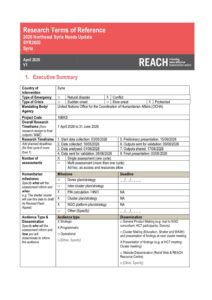 REACH Syria - Northeast Syria Needs Update (August 2026) - Terms of Reference