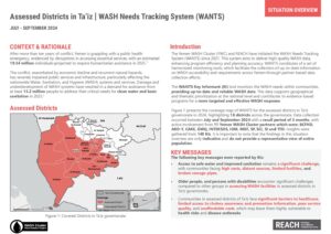 REACH Yemen - WASH Needs Tracking System (WANTS) Situation Overview - Taiz Governorate - September 2024