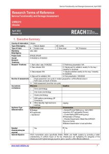 Terms of Reference Service Functionality and Damage Assessment April 2022