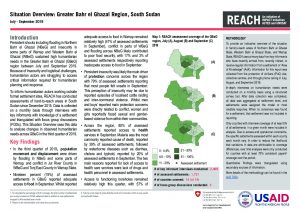 Greater Bahr el Ghazal Region Situation Overview, South Sudan – July-September 2019