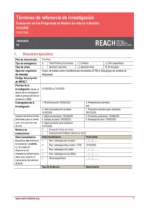 REACH COL Términos de Referencia Medios de Vida 2025