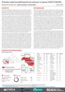 Évaluation rapide des établissements de santé pour la réponse COVID-19 (RaHFA) à Bossembélé, République Centrafricaine – Janvier 2021