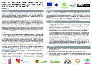 Cash consortium locust response in arid and semi arid lands (ASAL) counties second post-distribution monitoring (PDM) factsheet, Kenya – October 2020