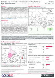 Evaluation de la situation humanitaire dans la zone Trois Frontières, région de Tahoua  (Niger), factsheet – May 2021