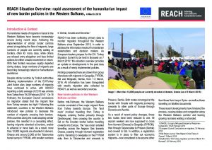 SRB_Rapid Assessment _European Migration: The humanitarian impact of new border policies in the Western Balkans_3 March 2016