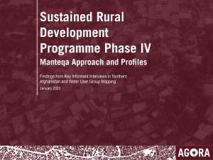 Sustained Rural Development Programme Phase IV: Manteqa Approach and Profiles, August 2019 [Presentation to USAID, January 2020]