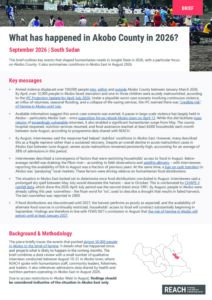 REACH South Sudan - Situation Overview in Akobo East - August 2026