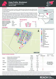 Washokani Camp Profile, Northeast Syria – February 2020