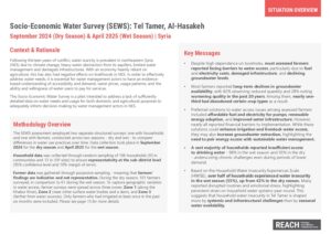 Tel Tamer Socio-Economic Water Survey Situation Overview