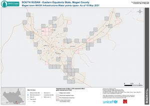 REACH SSD Map WASH Infra Magwi Town Water Points Types May2021