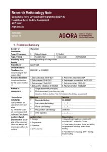 AGORA Afghanistan Methodology Note SRDP IV Endline May 2021