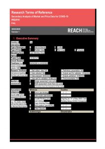 REACH IRQ TOR COVID19 Secondary Data Analysis May 2020