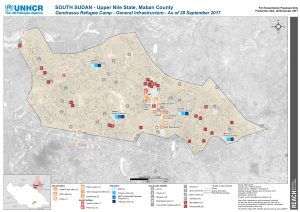 SSD MAP UNHCR GendrassaCamp Infrastructure 28SEP17