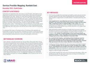 REACH South Sudan - Service Provider Mapping: Rumbek East, November 2022