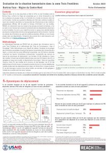 Evaluation de la situation humanitaire dans la zone Trois Frontières, région du Centre-Nord (Burkina Faso), factsheet – Octobre 2020