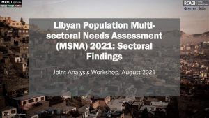 Libya 2021 Multi-Sector Needs Assessment (MSNA) Sectoral Findings Presentation
