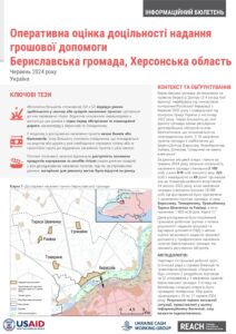 REACH Ukraine Rapid Cash Feasibility of Beryslav hromada (10-17 June 2024) Ukrainian