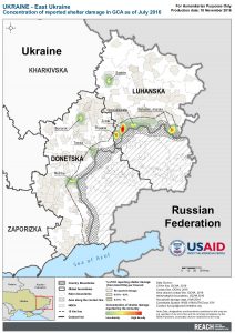 UKR_Map_Shelter damage reported in Government Controlled areas of eastern Ukraine_Dec 2016