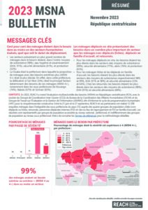 REACH RCA Evaluation Multisectorielle des besoins - MSNA, Bulletin (21 juin 2023 - 27 septembre 2023)