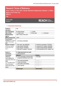REACH Iraq Climate Motivated Displacement ToR January 2022