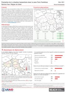 Evaluation de la situation humanitaire dans la zone Trois Frontières, Région du Sahel (Burkina Faso), factsheet – Mars 2021