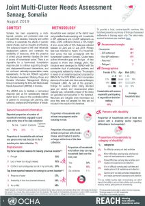 Somalia Joint Multi-Cluster Needs Assessment, Sanaag Regional FS, August 2019