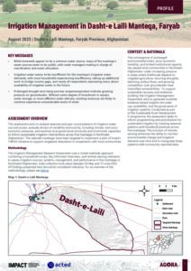 AGORA Afghanistan Irrigation Management Dasht-e-Laili, Profile (26-05-2025 – 13-06-2025)