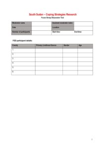 REACH South Sudan - Focus Group Discussion (FGD) Questionnaire - Coping strategies during periods of food insecurity