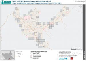 REACH SSD Map WASH Infra Magwi Town Water Point Functionality May2021