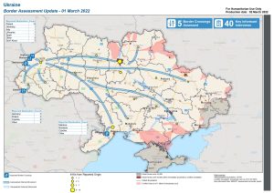 Ukraine Border Crossing Assessment Map (1 Mar 2022)