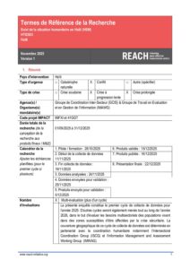 REACH Haïti TDR HSM_AoK 2025