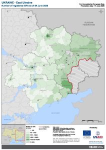 REACH UKR Map EastUkraine NumberOfRegisteredIDPs 04JUN2020 A4
