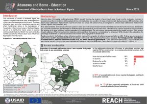 Hard to Reach Assessment in Northeast Nigeria, Education Factsheet, March 2021