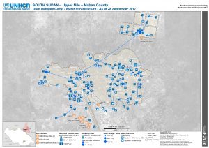 SSD MAP UNHCR Doro Camp Water Infrastructure 25SEP17