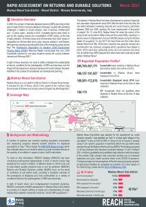 Rapid Assessment on Returns and Durable Solutions in Markaz Mosul, March 2021