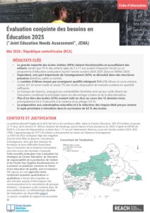 REACH RCA - Evaluation des besoins en éducation (JENA) - Fiche d'information - Décembre 2025