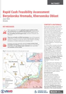 REACH Ukraine Rapid Cash Feasibility Study of Beryslav hromada (10-17 June 2024)