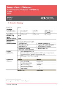 REACH Yemen Terms of Reference Polio and WASH March 2021
