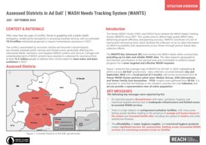 REACH Yemen - WASH Needs Tracking System (WANTS) Situation Overview - Ad Dali' Governorate - September 2024