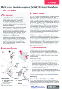 REACH Kenya 2025 MSNA – Refugee Households factsheet (June 2025)