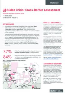 REACH - Cross-border assessment - Refugee/returnee households in South Sudan - Round 2 - Factsheet - June 2023