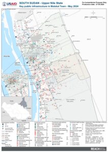 REACH SSD - Malakal Town ABA Facilities map - May 2024