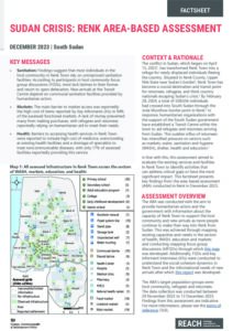REACH South Sudan Sudan Crisis: Renk Area-Based Assessment