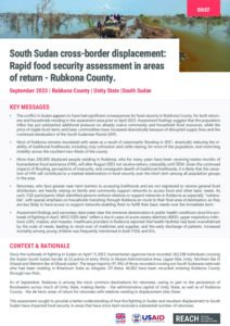 South Sudan cross-border displacement: Rapid food security assessment in areas of return - Rubkona County.